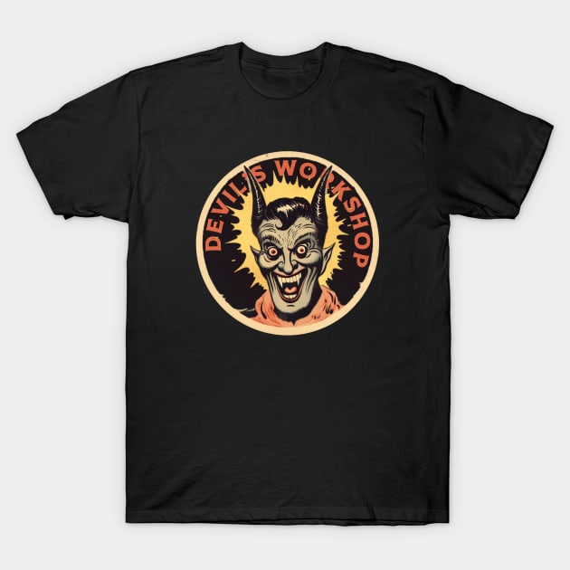 Devil's Workshop Retro Devil T-Shirt by DevilsWorkshop